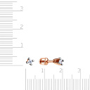 Пусеты из красного золота с фианитом