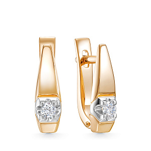 Серьги из красного золота с бриллиантами