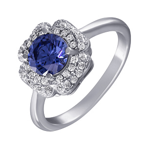 Кольцо из серебра с фианитом