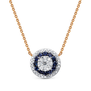 Колье из красного золота с сапфиром