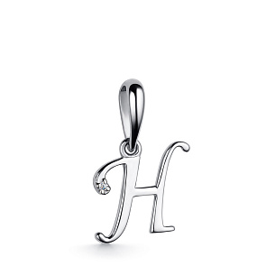 Подвеска из белого золота с бриллиантом