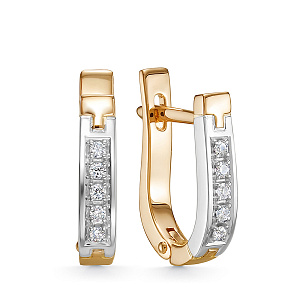 Серьги из красного золота с бриллиантами