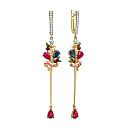 Серьги с английским замком из желтого золота с бриллиантами