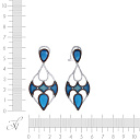 Серьги из серебра с агатом, фианитом