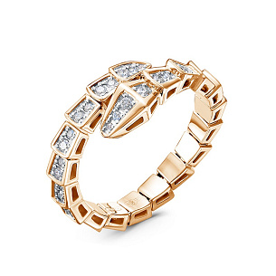 Кольцо из красного золота с бриллиантом