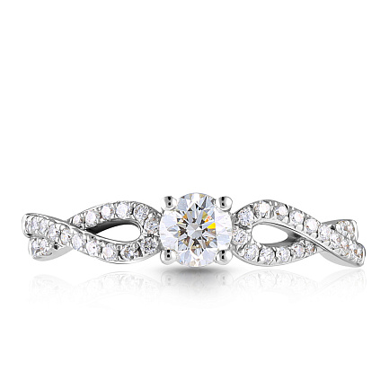 Кольцо из белого золота с бриллиантами