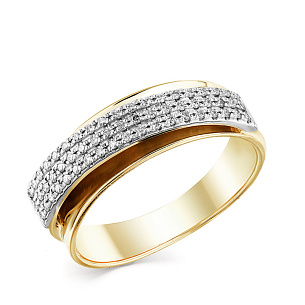 Кольцо из желтого золота с бриллиантом