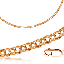 Цепь пустотелая из красного золота, плетение шпрингелевая свободная