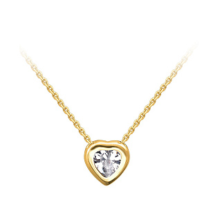 Колье из желтого золота с фианитом