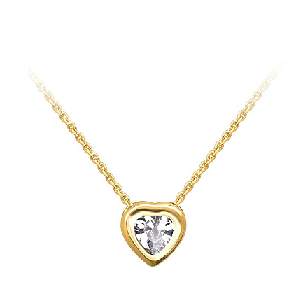 Колье из желтого золота с фианитом