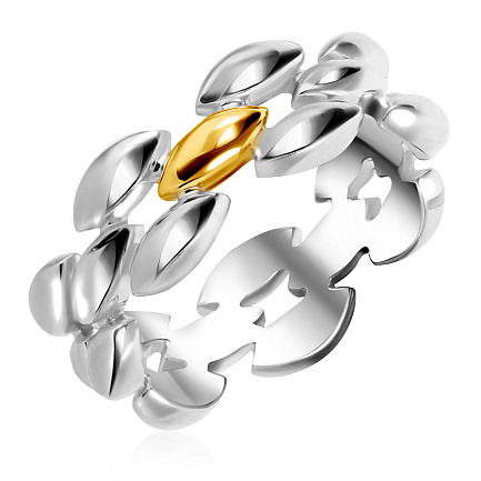 Серебряное кольцо с позолотой