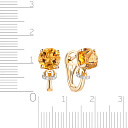 Серьги с английским замком из желтого золота с бриллиантами