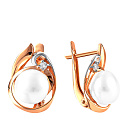 Серьги с английским замком из красного золота