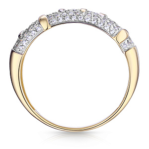 Кольцо из желтого золота с фианитом