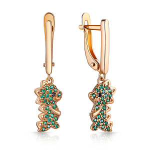 Серьги детские из серебра с позолотой