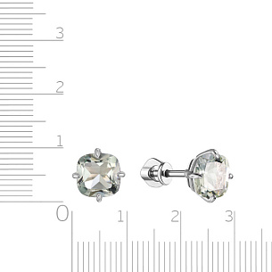 Пусеты из серебра с аметистом