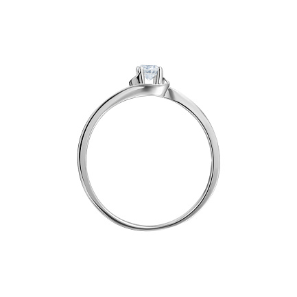 Кольцо помолвочное из белого золота с бриллиантом