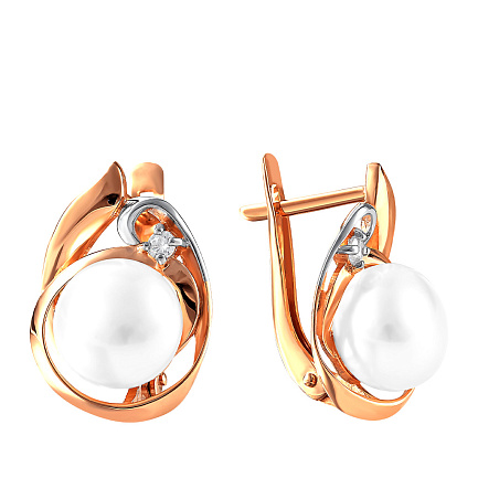 Серьги с английским замком из красного золота