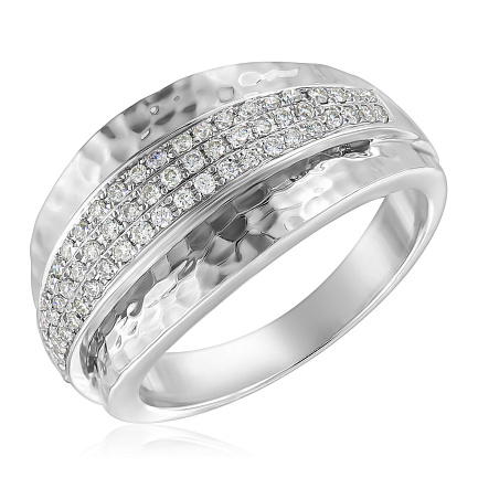 Кольцо из белого золота с бриллиантами