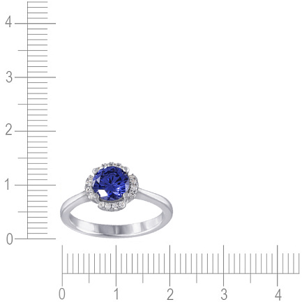 Кольцо из серебра с фианитом