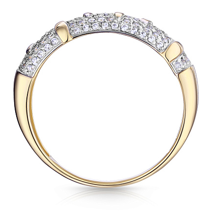 Кольцо из желтого золота с фианитом