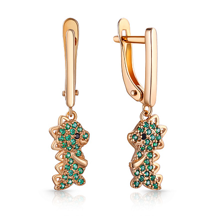 Серьги детские из серебра с позолотой