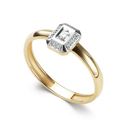 Кольцо из желтого золота с бриллиантами