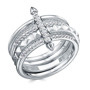 Кольцо из белого золота с бриллиантами