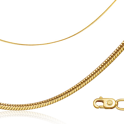 Цепь автомат из серебра с позолотой, плетение панцирное