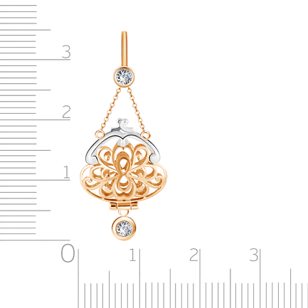 Подвеска из красного золота с фианитом