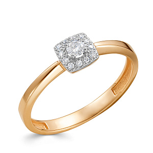 Кольцо из красного золота с бриллиантами