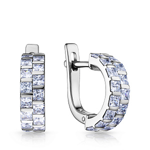 Серьги с английским замком из серебра