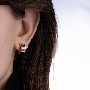 Серьги с английским замком из красного золота