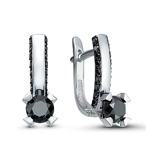 Серьги из белого золота с бриллиантами