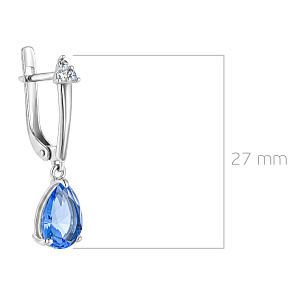 Серьги с английским замком из серебра