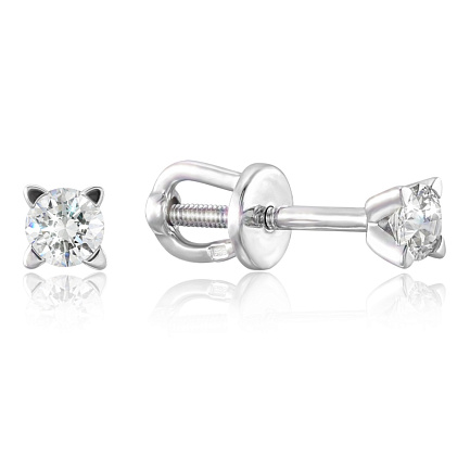 Серьги из белого золота с бриллиантами