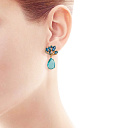 Серьги с английским замком из красного золота с топазом