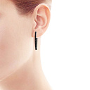 Серьги с английским замком из серебра с фианитом