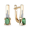 Серьги с английским замком из красного золота с бриллиантами