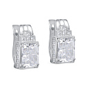 Серьги с английским замком из серебра с бриллиантами