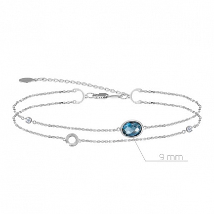 Браслет декоративный из белого золота с топазом