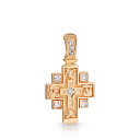 Крест из красного золота с фианитом