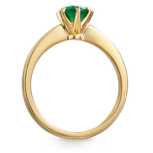 Кольцо из желтого золота с изумрудом