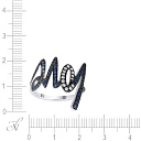 Кольцо из белого золота с бриллиантами, сапфирами