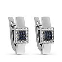 Серьги с английским замком из белого золота с бриллиантами