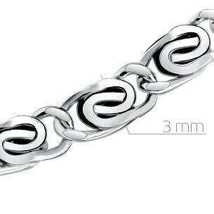 Браслет автомат из серебра, плетение двойное спираль