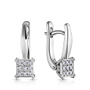 Серьги с английским замком из белого золота с бриллиантами