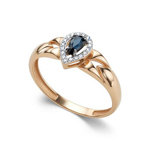 Кольцо из красного золота с бриллиантом