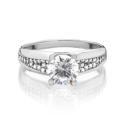 Кольцо из серебра с фианитами