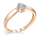 Кольцо из красного золота с бриллиантом